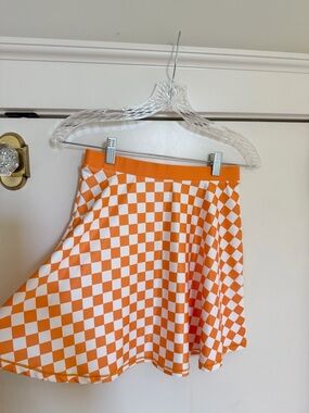 Orange Checkered Skirt
